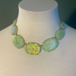 Sea foam green iridescent foil necklace vintage